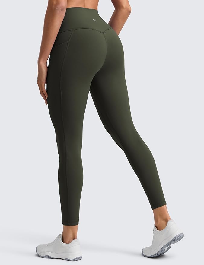 CRZ YOGA Butterlift Workout Leggings Pockets 25" - High Waist Pilates Athletic Gym Womens Yoga Pants Buttery Soft