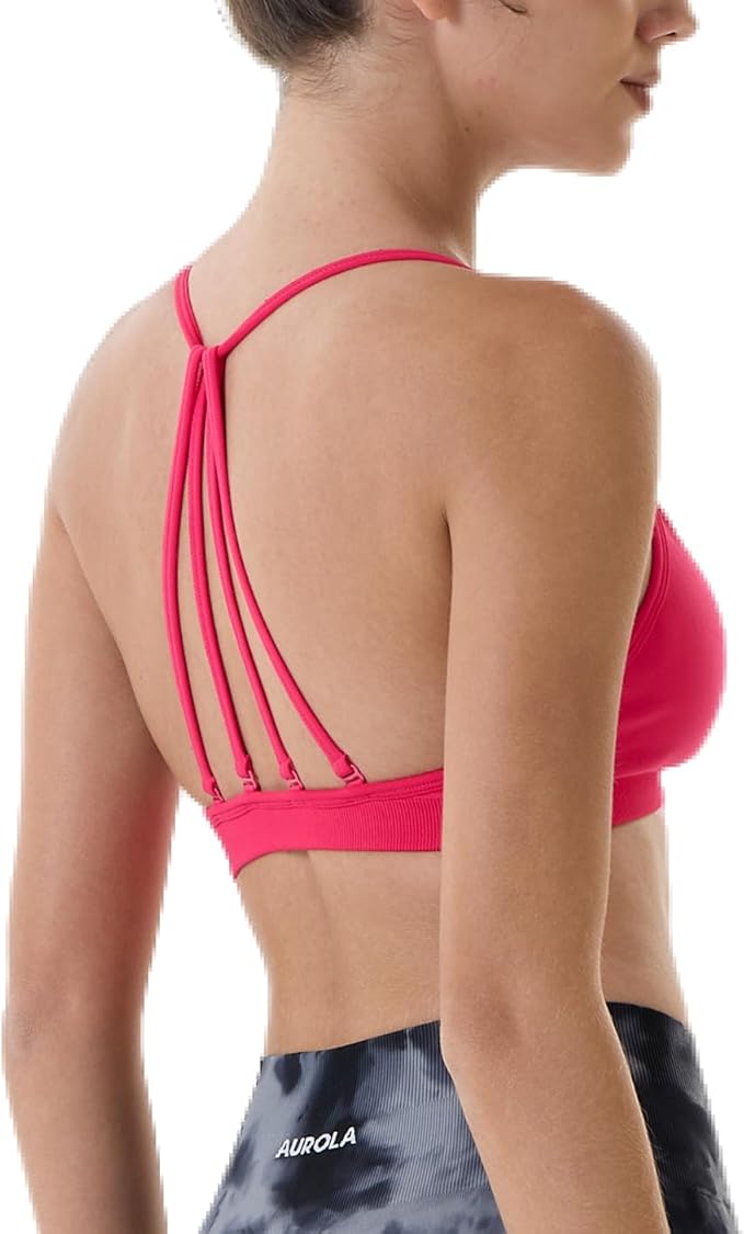 AUROLA Mercury Workout Sports Bras Women Athletic Removable Padded Backless Strapy Minimal Crop Top