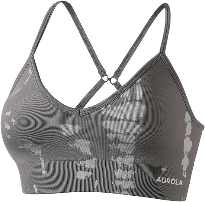 AUROLA Serpent Seamless Sports Bras for Women,Backless Padded Strappy Workout Gym Yoga Crop Tops