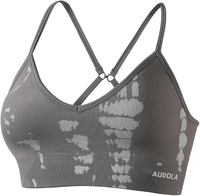 AUROLA Serpent Seamless Sports Bras for Women,Backless Padded Strappy Workout Gym Yoga Crop Tops