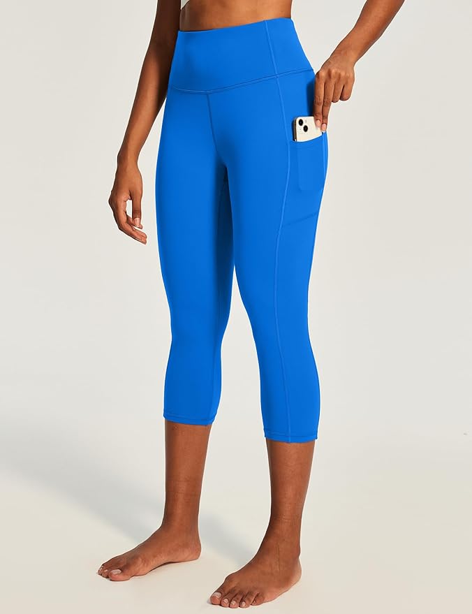 Ewedoos Capri Leggings for Women High Waisted Yoga Pants with Pockets for Women Tummy Control Workout Leggings Yoga Capris