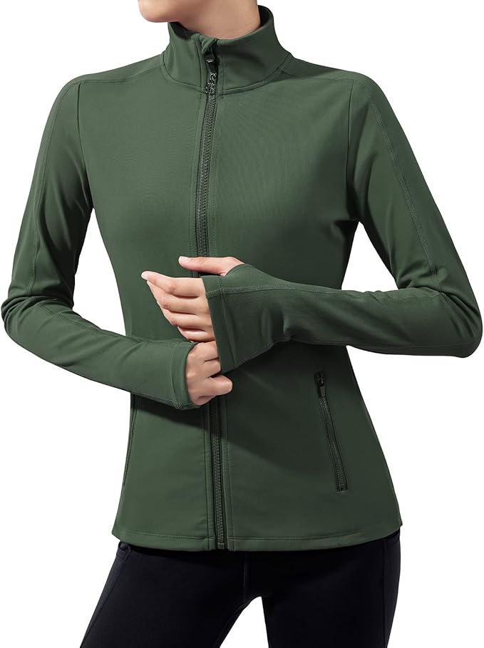 VUTRU Women's Workout Yoga Jacket Full Zip Running Athletic Track Jacket
