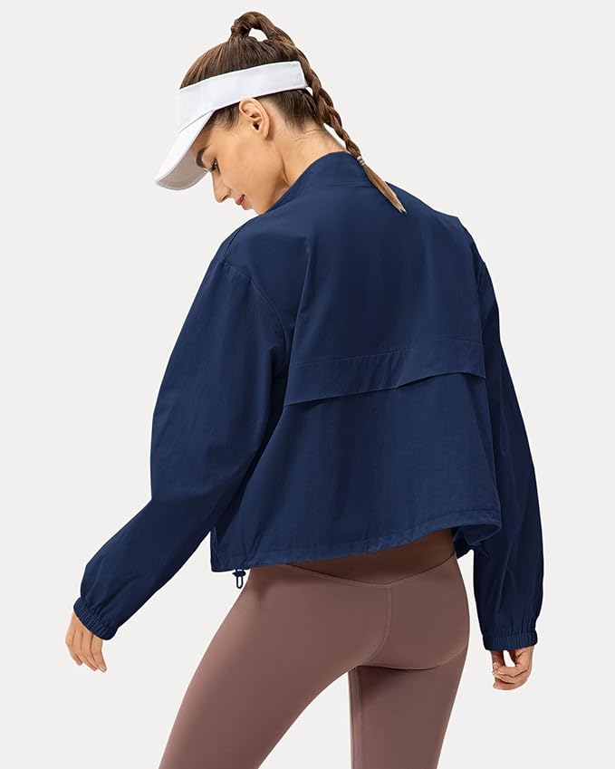 Locachy Women's Lightweight Zip Up Athletic Jacket Stand Collar Windproof Sun Protection Workout Outdoor Jacket