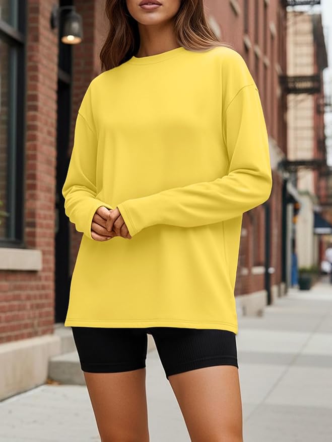 Trendy Queen Womens Spring Tops Oversized Long Sleeve T Shirts 2026 Basic Tee Fall Casual Workout Y2K Clothes