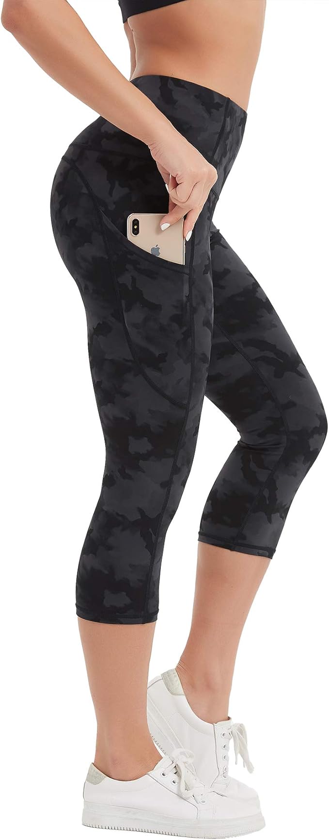 Stelle Women's Capri Yoga Pants with Pockets Essential High Waisted Leggings for Workout