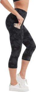 Stelle Women's Capri Yoga Pants with Pockets Essential High Waisted Leggings for Workout