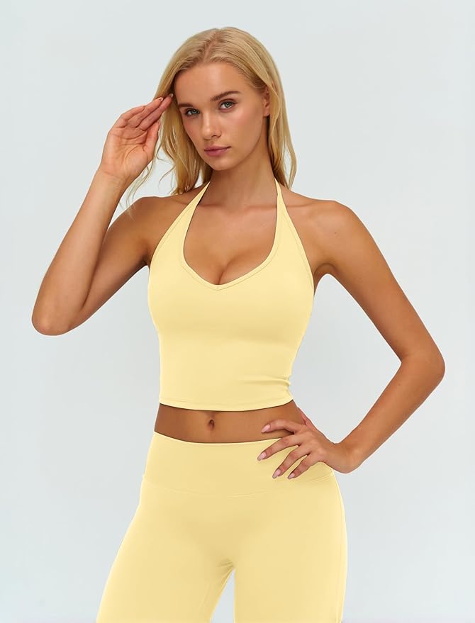 ABOCIW Womens Workout Sets 2 Piece Spaghetti Straps Crop Top Straight Leg Yoga Pants Yoga Pilates Outfits