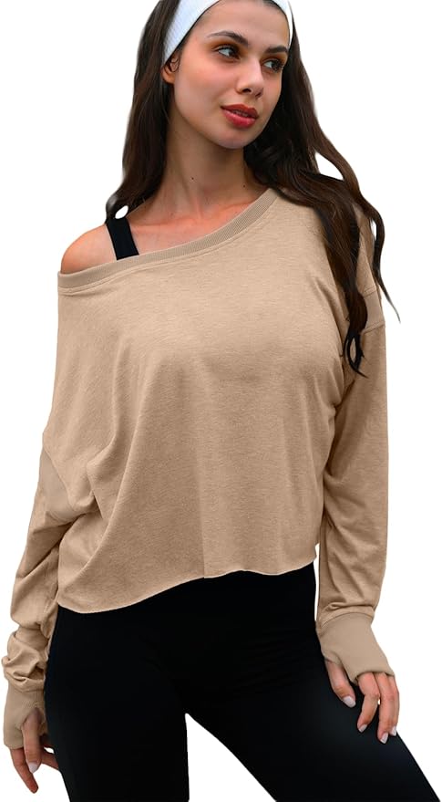 UNIANKIYA Open Back Workout Tops for Women Long Sleeve Cropped Athletic Clothes Gym Running Yoga Low Impact Sports T Shirts