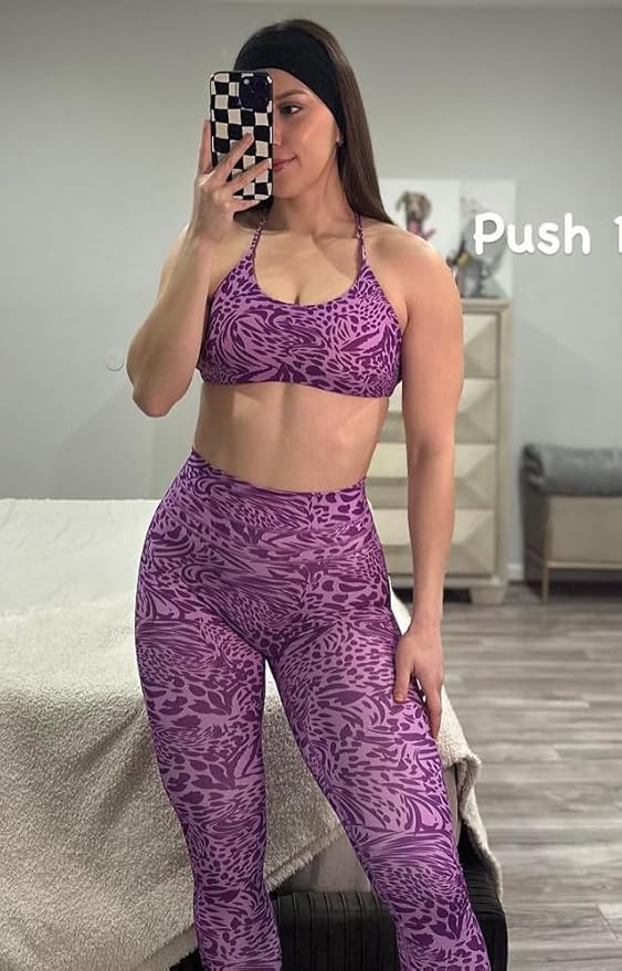 Aoxjox Women's Workout Sports Bras Fitness Trinity Ivy Low Impact Bra Yoga Crop Tank