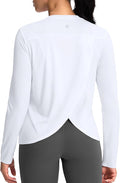 SANTINY Women's Lightweight Long Sleeve Workout Tops Split Back Gym Running Hiking Athletic Shirt Quick Dry UPF 50+ Sun Shirt