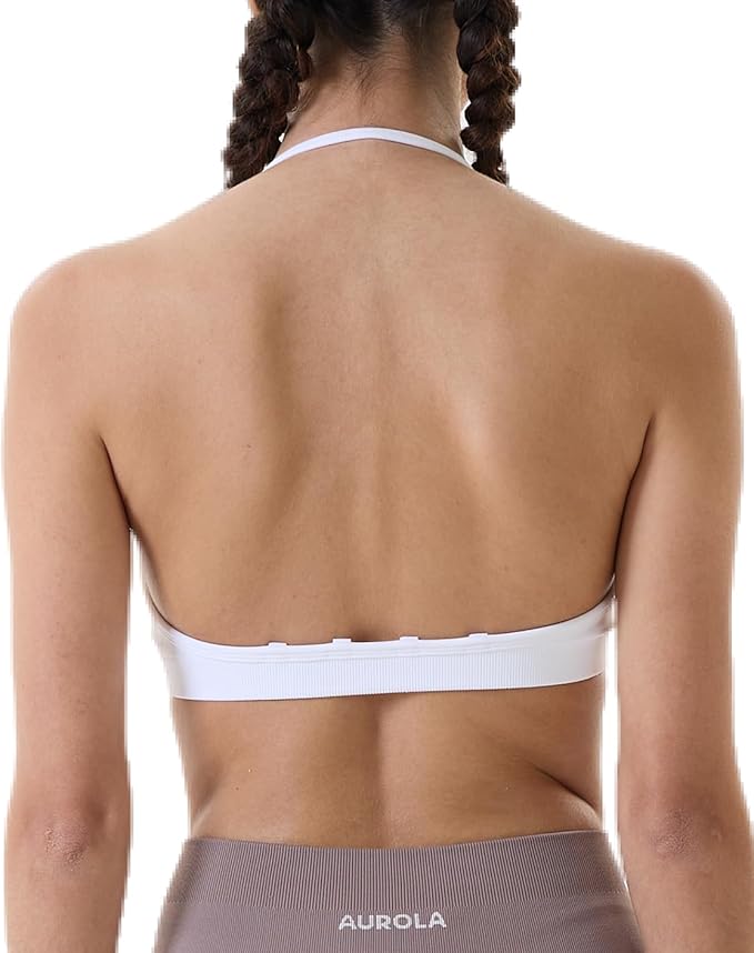 AUROLA Mercury Workout Sports Bras Women Athletic Removable Padded Backless Strapy Minimal Crop Top