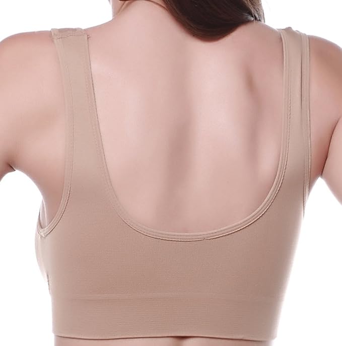 Vermilion Bird Women's 3 Pack Seamless Comfortable Sports Bra with Removable Pads