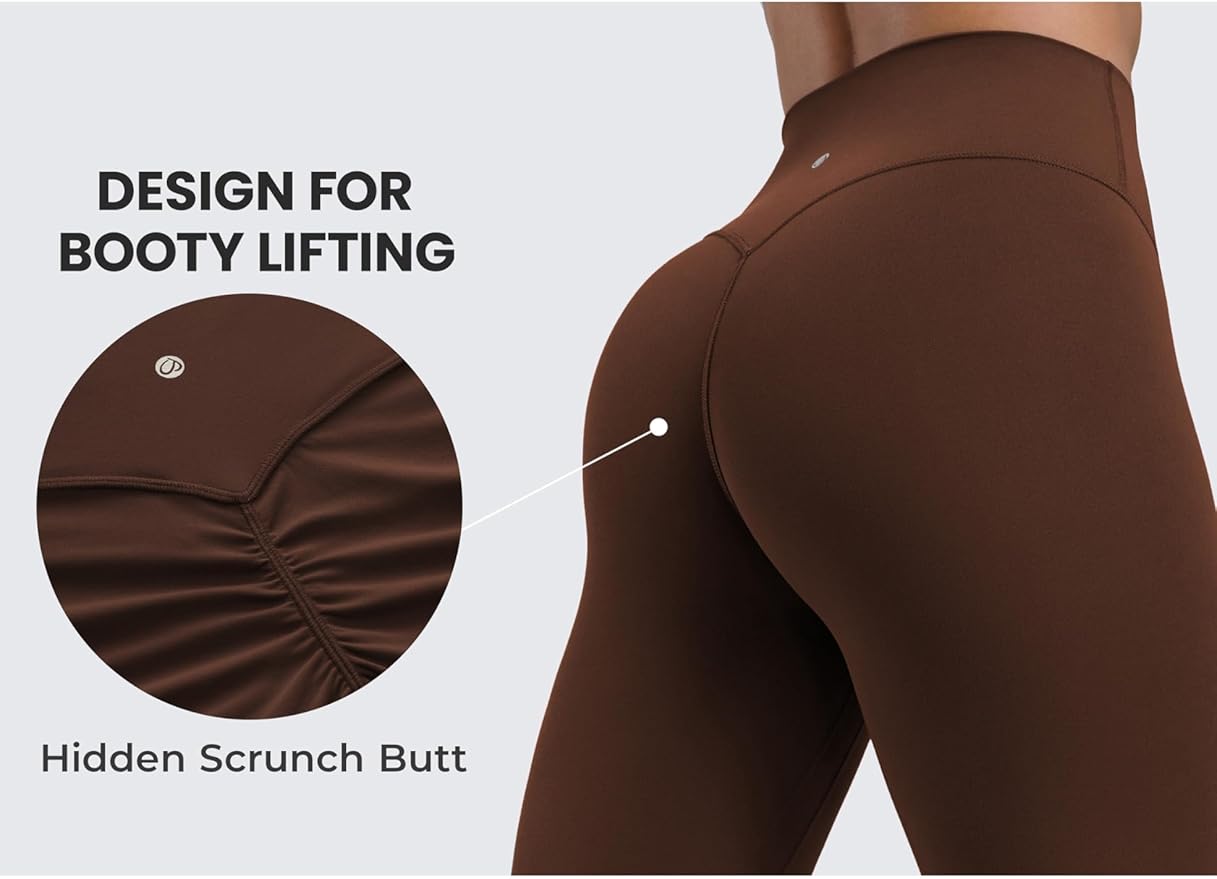 CRZ YOGA Secretsculpt Butterlift Workout Leggings 25" - No Front Seam High Waisted Womens Yoga Pants Booty Scrunch Butt