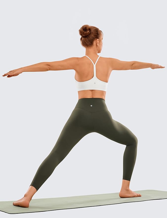 CRZ YOGA Brushed Naked Feeling Workout Leggings 25" - High Waisted Gym Compression Tummy Control Womens Yoga Pants