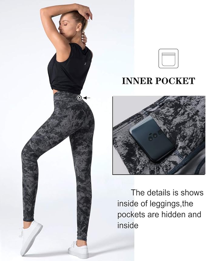 Dragon Fit High Waist Yoga Leggings with 3 Pockets,Tummy Control Workout Running 4 Way Stretch Yoga Pants
