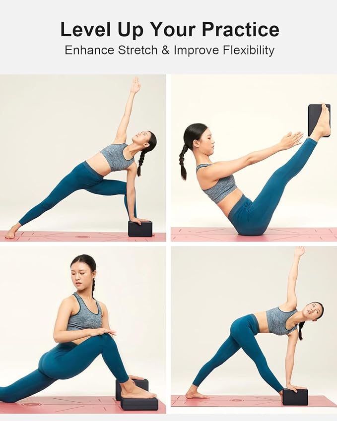 KEEP Yoga Block, High-Density EVA Foam 2 Pack Yoga Block with Non-Slip Textured Surface, Supportive, Lightweight - Ideal for Yoga
