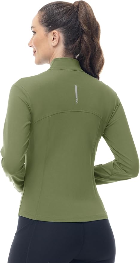 Gopune Women's Workout Athletic Jacket Lightweight Zip Up Yoga Slim Fit Tops with Pockets