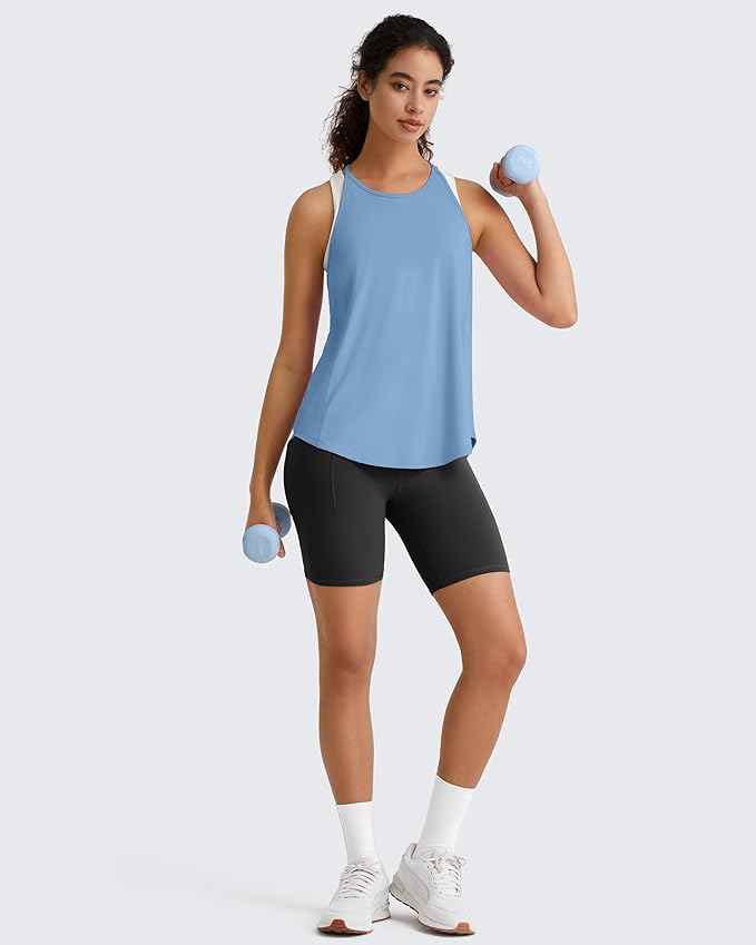 G4Free Workout Athletic Tank Tops for Women Racerback Lightweight Gym Pilates Y-Back Loose Fit Running Tanks Top