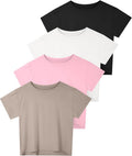 Dalavch 6 Pack Women's Crop Top Short Sleeve Athletic Workout Yoga Running Gym Casual Tees T-Shirts Loose Fit