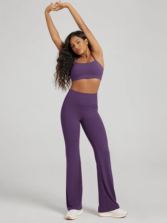 ODODOS Women's Powerful Tummy Control Flared Yoga Pants 2.0 High Waist Workout Bootcut Leggings with Inner Pocket- 29" / 31"