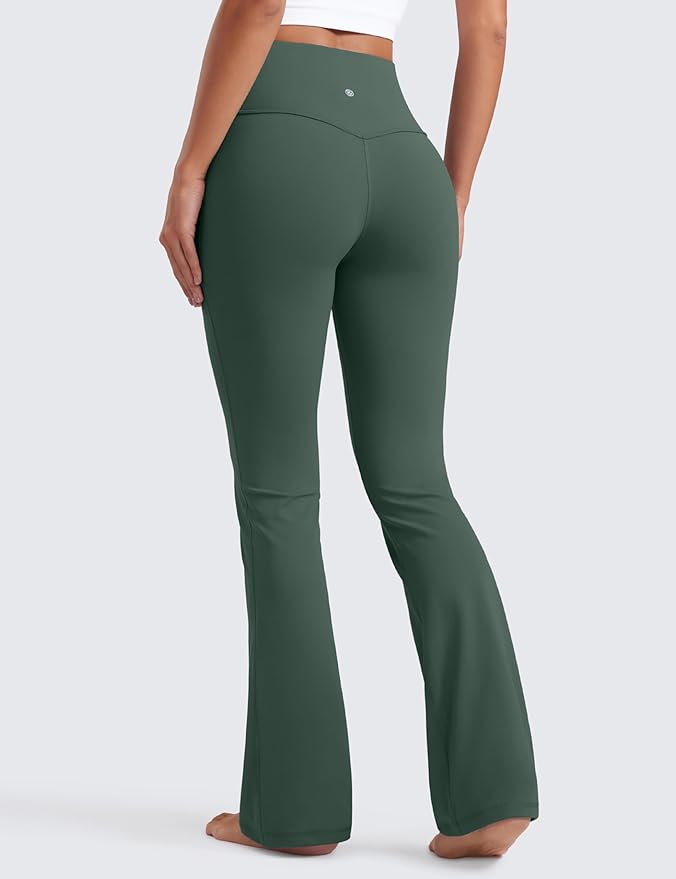 CRZ YOGA Butterluxe Flare Leggings 29"/30.5"/32"/33.5" - High Waist Bootcut Wide Leg Lounge Womens Yoga Pants with Pocket