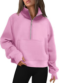 AUTOMET Womens Sweatshirts Half Zip Cropped Pullover Fleece Quarter Zipper Hoodies 2026 Fall Fashion Outfits Clothes