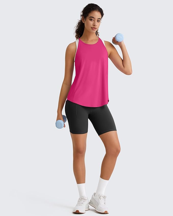 G4Free Workout Athletic Tank Tops for Women Racerback Lightweight Gym Pilates Y-Back Loose Fit Running Tanks Top