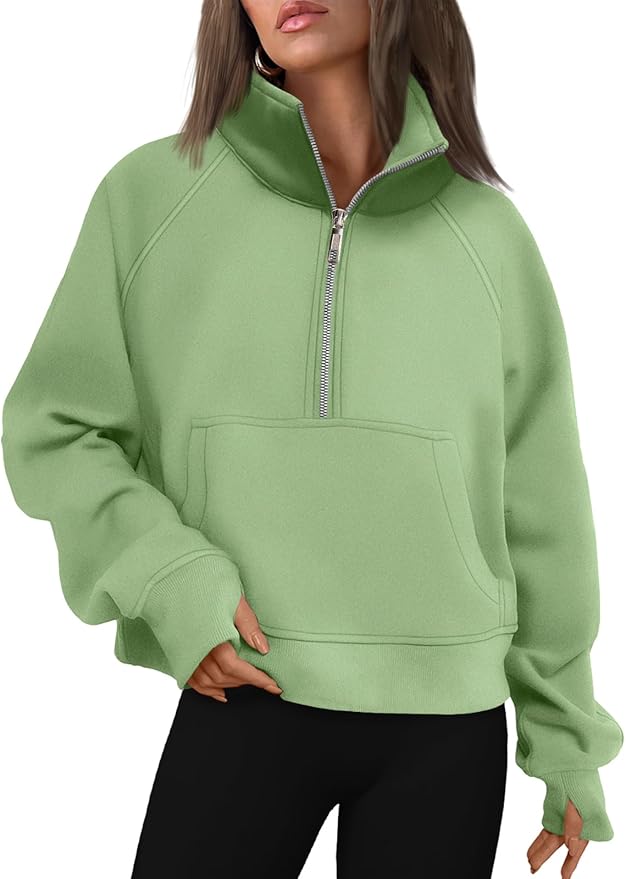 AUTOMET Womens Sweatshirts Half Zip Cropped Pullover Fleece Quarter Zipper Hoodies 2026 Fall Fashion Outfits Clothes