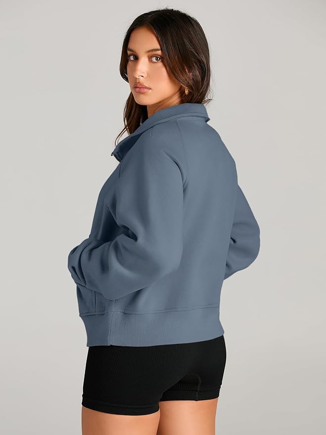 AUTOMET Womens Sweatshirts Half Zip Cropped Pullover Fleece Quarter Zipper Hoodies 2026 Fall Fashion Outfits Clothes