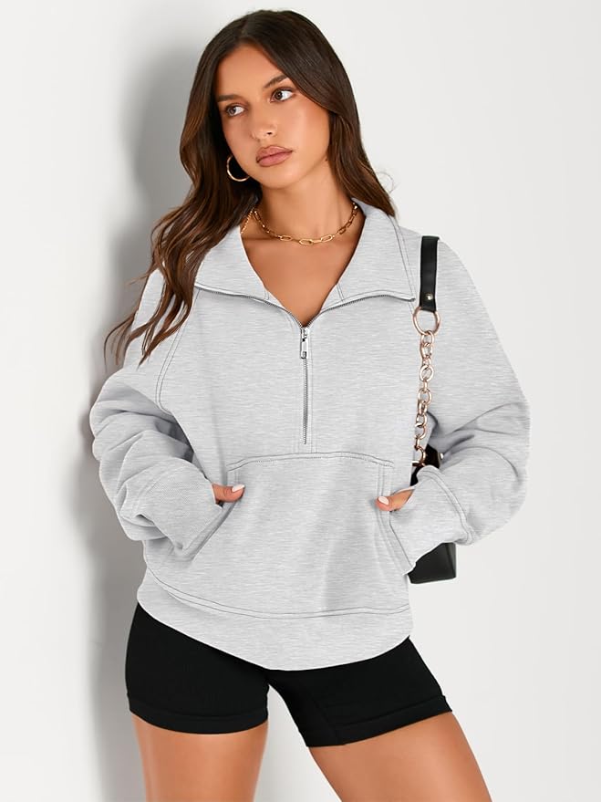 AUTOMET Womens Sweatshirts Half Zip Cropped Pullover Fleece Quarter Zipper Hoodies 2026 Fall Fashion Outfits Clothes