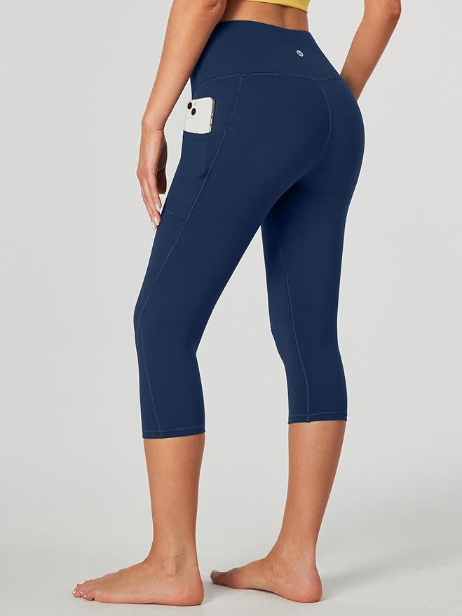 Heathyoga Capri Leggings for Women High Waisted Capri Leggings with Pockets for Women Tummy Control Yoga Pants Women