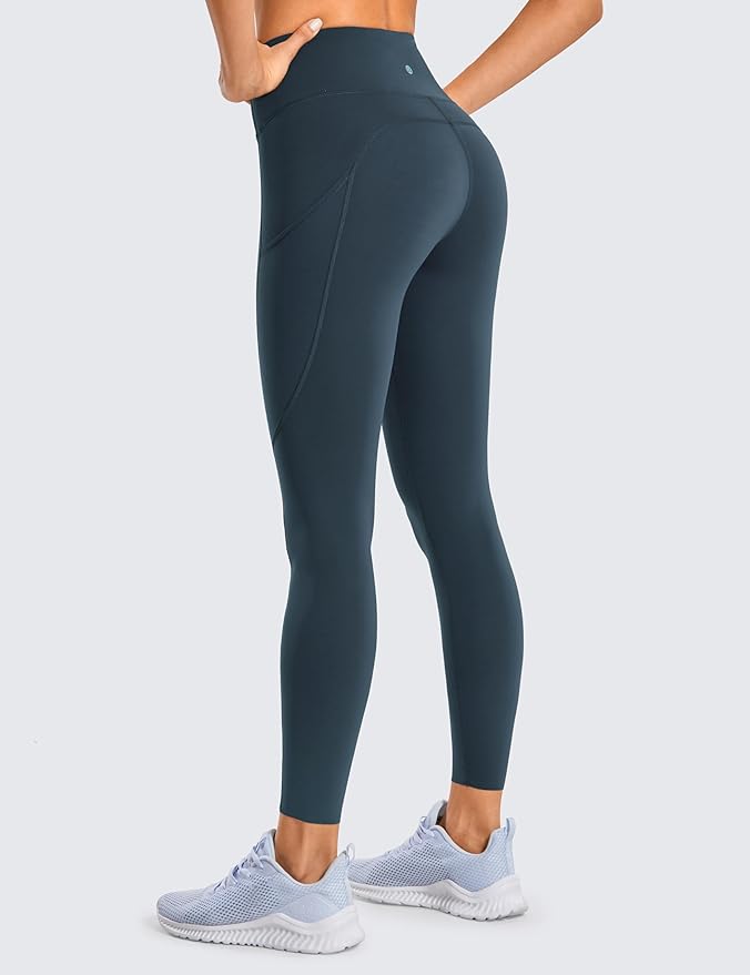 CRZ YOGA Naked Feeling Workout Leggings Pockets 25'' - High Waisted Womens Yoga Pants Running Tights