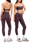 2 Piece Workout Sets for Women, Camisole Square Neck Tops & Seamless Leggings, Gym Yoga Pilates Outfits
