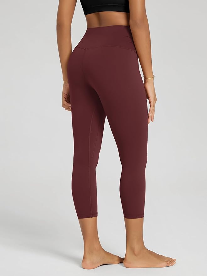 ODODOS Women's Cross Waist Yoga Leggings with Inner Pocket, 23"/25"/28" Gathered Crossover Workout Yoga Pants