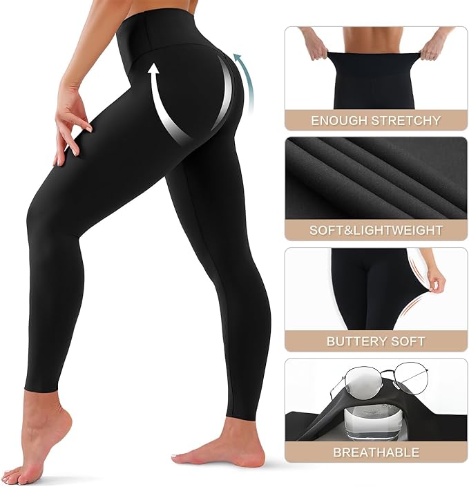 YUDSUD High Waisted Leggings for Women - Tummy Control Yoga Pants for Workout Running Athletic Women's Leggings Plus Size