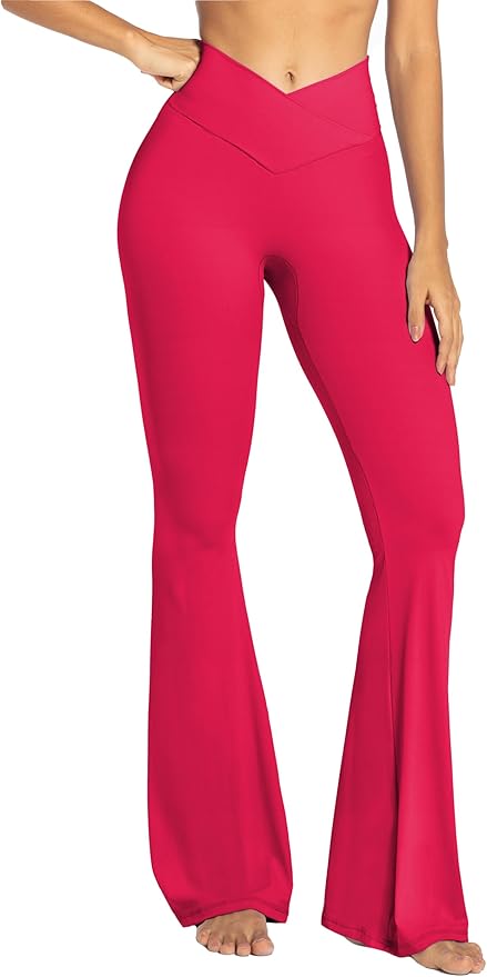 Sunzel Flare Leggings, Crossover Yoga Pants with Tummy Control, High-Waisted and Wide Leg