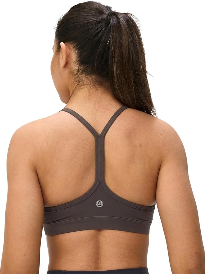 Womens Y Back Padded Sports Bra Strappy U Neck Butter Soft Low Impact Workout Bras Yoga Pilates Walking