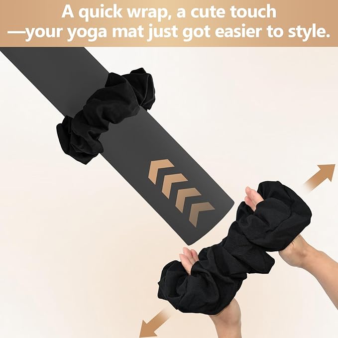 Yoga Mat Scrunchie - Stylish Holder, Durable & Elastic Fabric - Fits All Standard Mats (Mat Not Included)