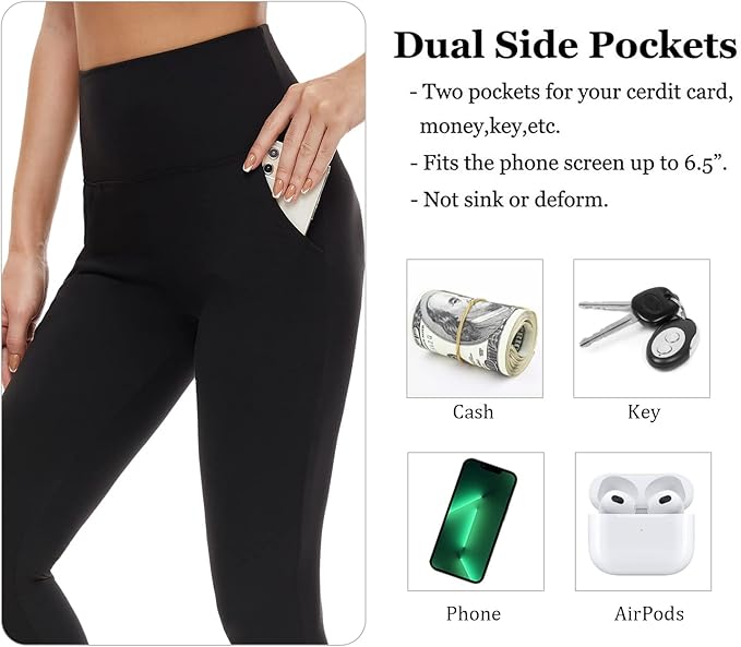 FULLSOFT Buttery Soft Leggings for Women - High Waisted Tummy Control No See Through Workout Yoga Cycling Tights Pants
