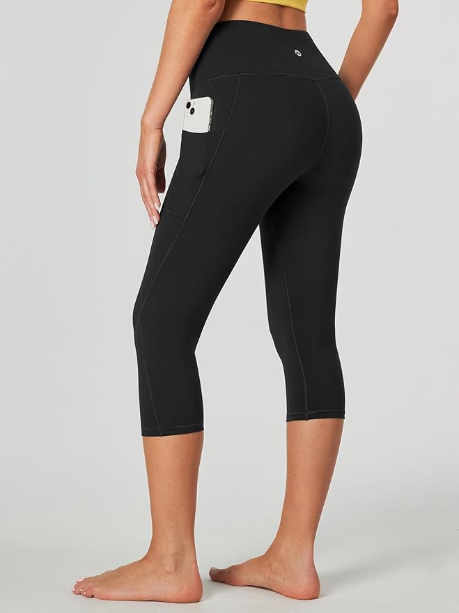 Heathyoga Capri Leggings for Women High Waisted Capri Leggings with Pockets for Women Tummy Control Yoga Pants Women