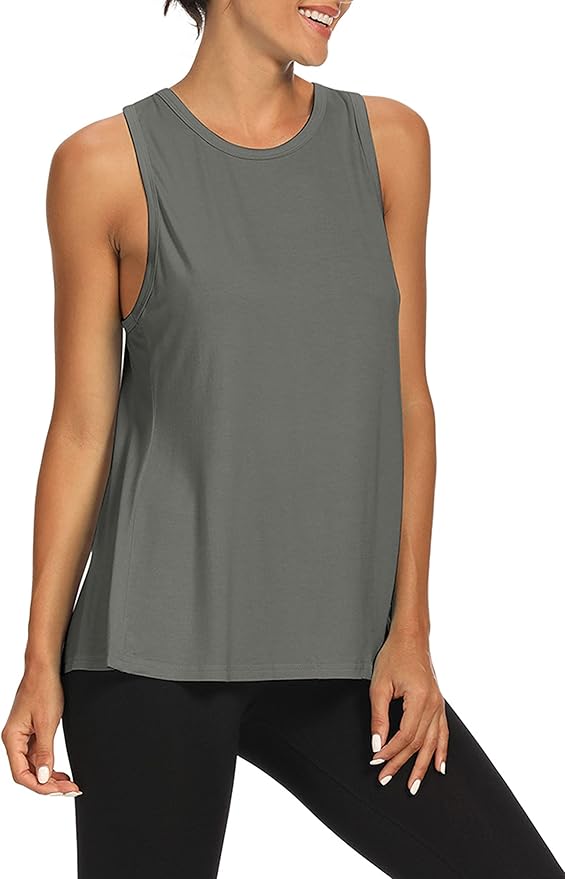 Bestisun Workout Tank Tops Open Back Yoga Exercise Shirts Tie Back Athletic Clothes for Women