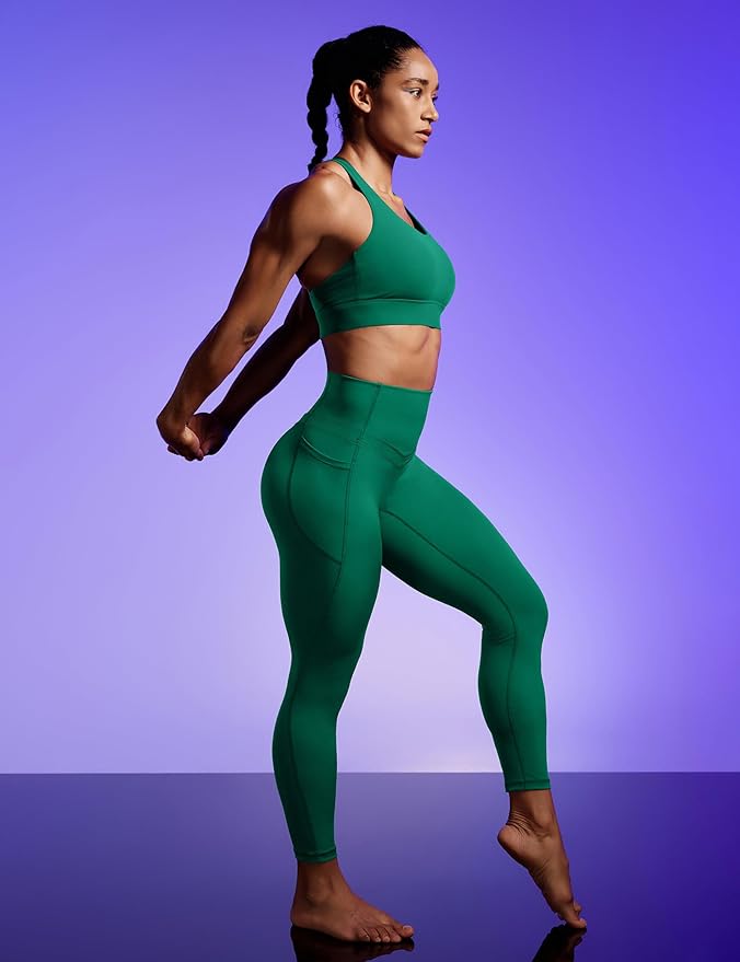 IUGA Compression Leggings with Pockets for Women Tummy Control Leggings No Front Seam Workout High Waist Yoga Pants