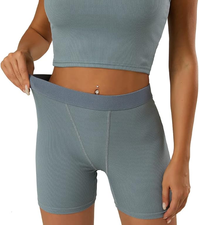 LICOBOD Casual Workout Sets 2 Piece Outfits for Women Ribbed Crop Tank Top High Waist Yoga Leggings Lounge Wear Tracksuit