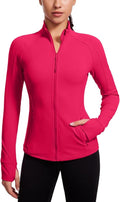 CRZ YOGA Butterluxe Hip Length Jackets for Women - Full Zip Athletic Track Tops with Thumb Holes Pockets