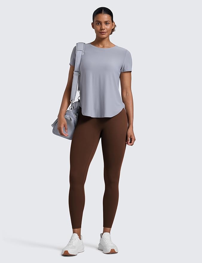 CRZ YOGA Secretsculpt Butterlift Workout Leggings 25" - No Front Seam High Waisted Womens Yoga Pants Booty Scrunch Butt