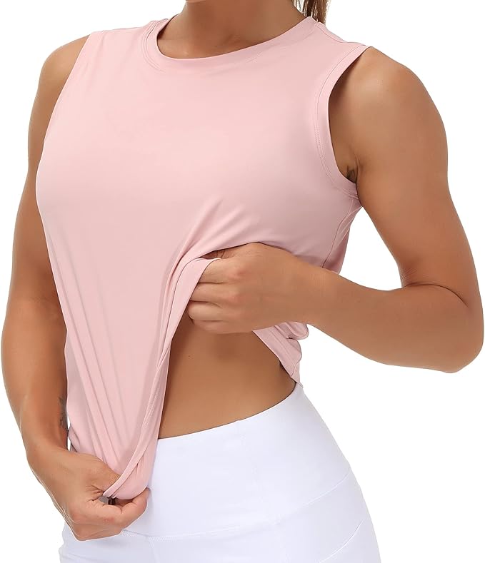 THE GYM PEOPLE Women's Workout Tops in Ice Silk Quick Dry Sleeveless