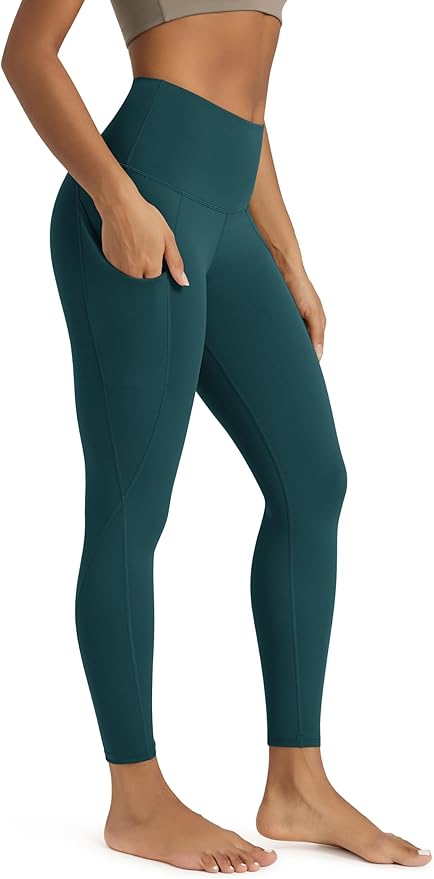 ODODOS Women's High Waisted Yoga Leggings with Pockets, Tummy Control Non See Through Workout Athletic Running Yoga Pants