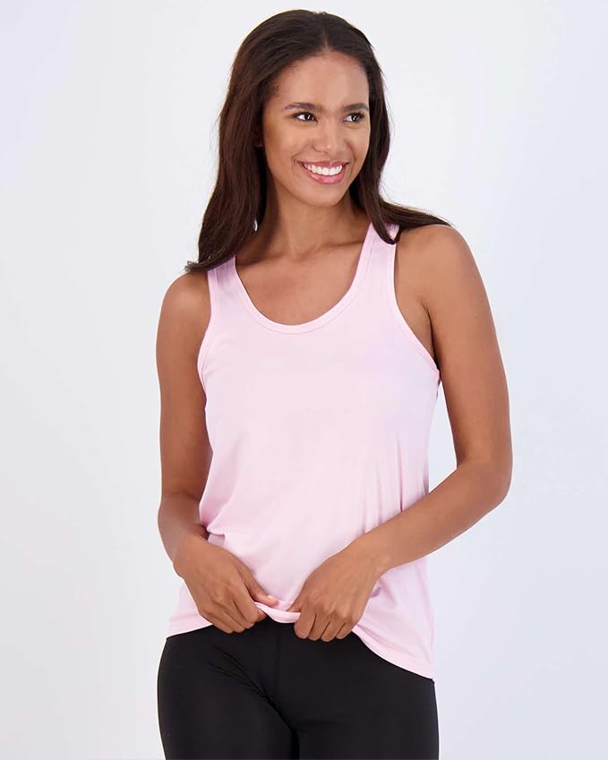 Real Essentials 5 Pack: Women's Racerback Tank Top Dry-Fit Athletic Performance Yoga Activewear (Available in Plus Size)
