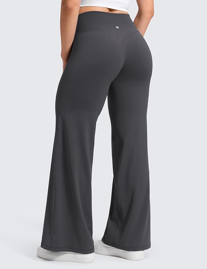 CRZ YOGA Softretch No Front Seam Wide Leg Pants 28''/ 30''/ 32" for Women - High Waist Yoga Lounge Buttery Soft Comfy Casual