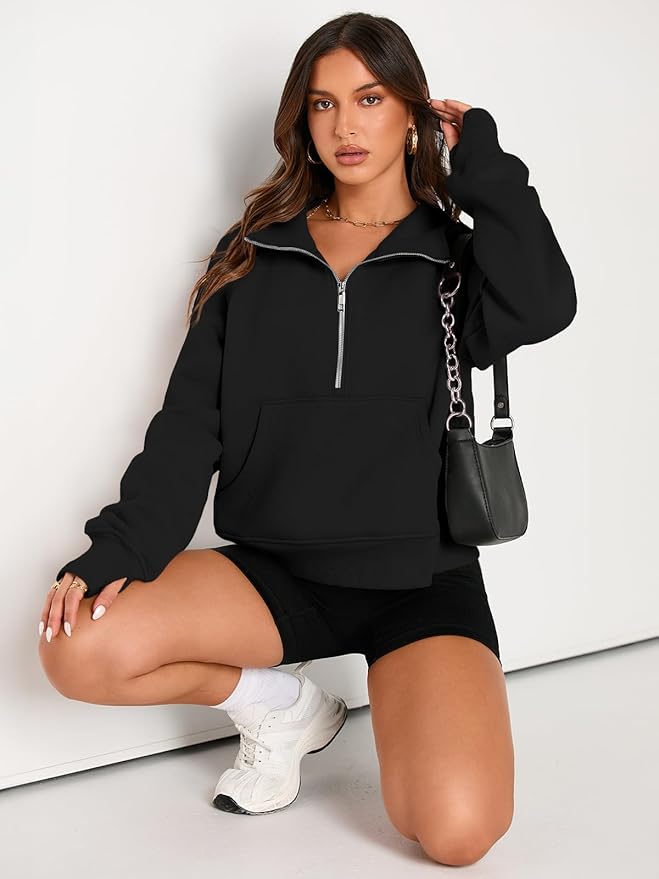 AUTOMET Womens Sweatshirts Half Zip Cropped Pullover Fleece Quarter Zipper Hoodies 2026 Fall Fashion Outfits Clothes